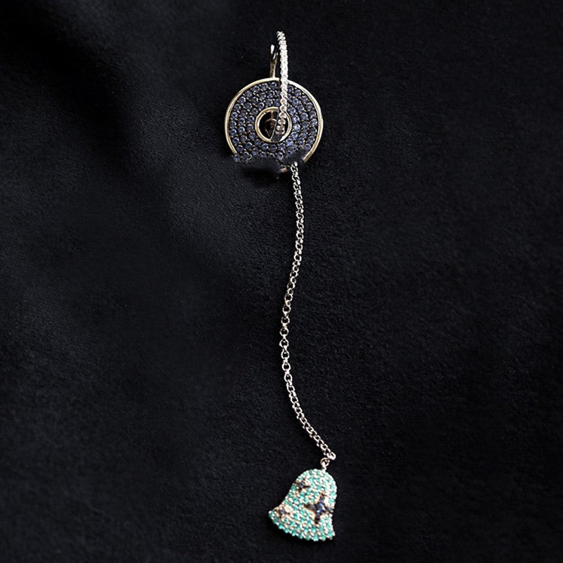 blue wind chime silver jewelry, view 3 - MRSLM