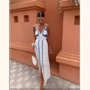 embroidered slip top dress white, view 2 - MRSLM