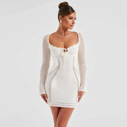 knitting slim bodycon dress, view 3 - MRSLM