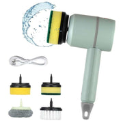 electric spin scrubber with 4 brush heads, view 2 - MRSLM