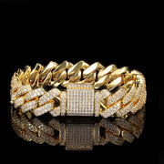 men's diamond shaped zirconia bracelet, view 5 - MRSLM