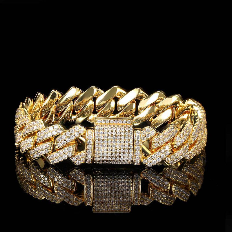 men's diamond shaped zirconia bracelet, view 5 - MRSLM