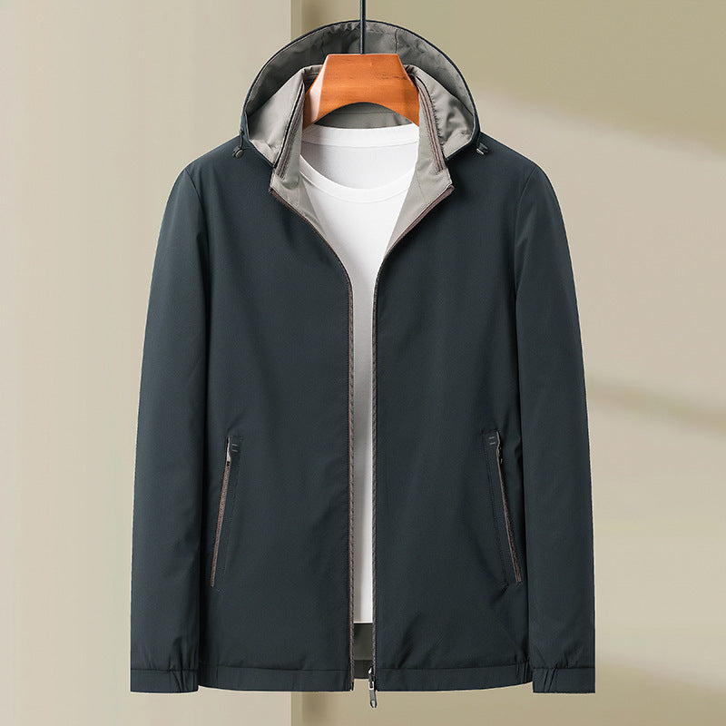 Men's hooded zipper coat, view 8 - MRSLM