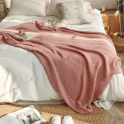 oversize moss stitch knitted blanket, view 5 - MRSLM