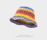 rainbow straw bucket hat, view 8 - MRSLM