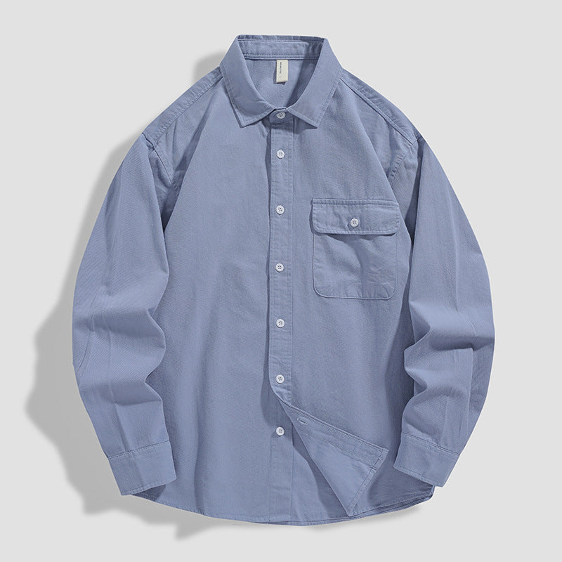men's loose cotton shirt coat, view 8 - MRSLM