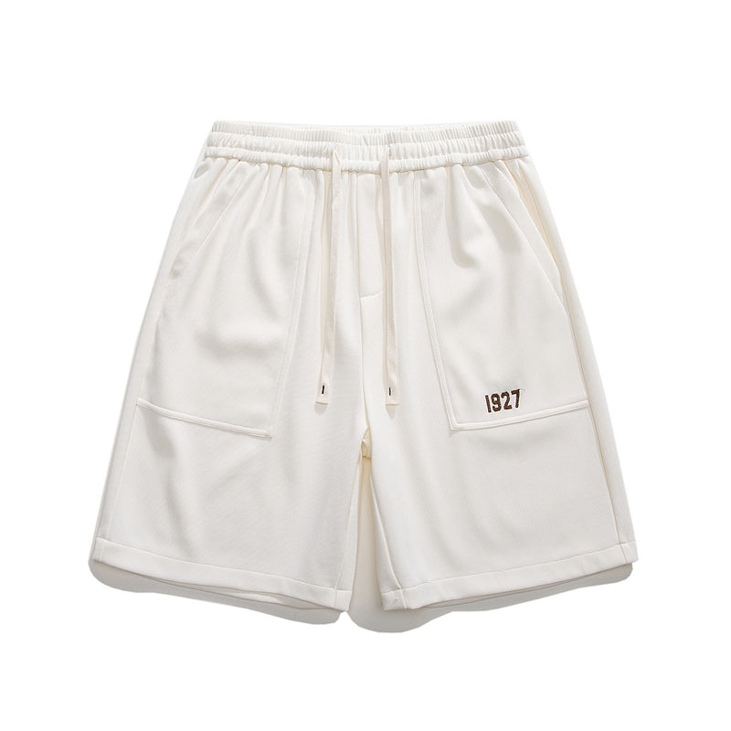 Retro workwear embroidered pocket shorts, view 4 - MRSLM