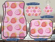 strawberry print car floor mat, view 11 - MRSLM