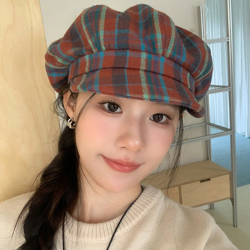 retro plaid beret - MRSLM