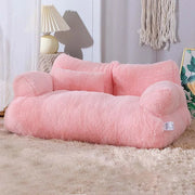 cozy plush cat bed sofa, view 3 - MRSLM