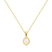 golden drip oil letter pendant necklace, view 18 - MRSLM