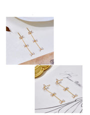 long silver bowknot earrings, view 3 - MRSLM