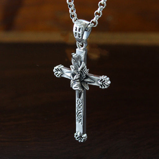 retro silver cross pendant - MRSLM