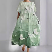 women's loose printed dress, view 5 - MRSLM