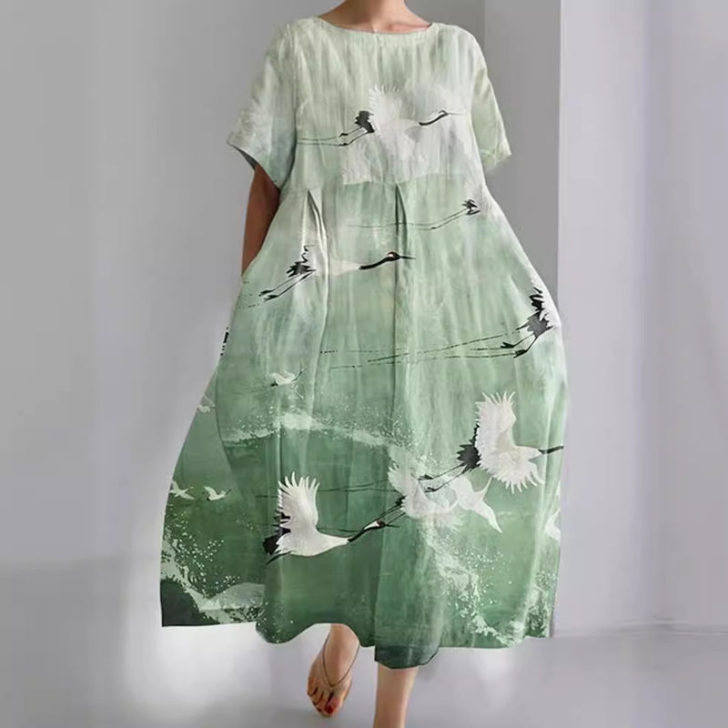 women's loose printed dress, view 5 - MRSLM