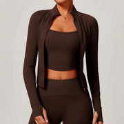 slim fit zipper workout jacket, view 6 - MRSLM