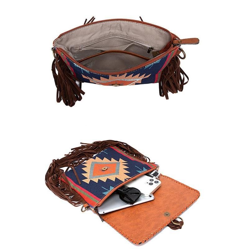 boho tassel shoulder bag, view 6 - MRSLM