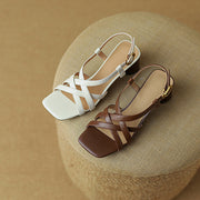thick heel leather sandals, view 22 - MRSLM