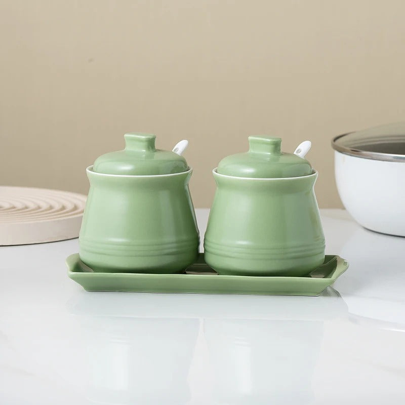 elegant ceramic spice jar set, view 2 - MRSLM
