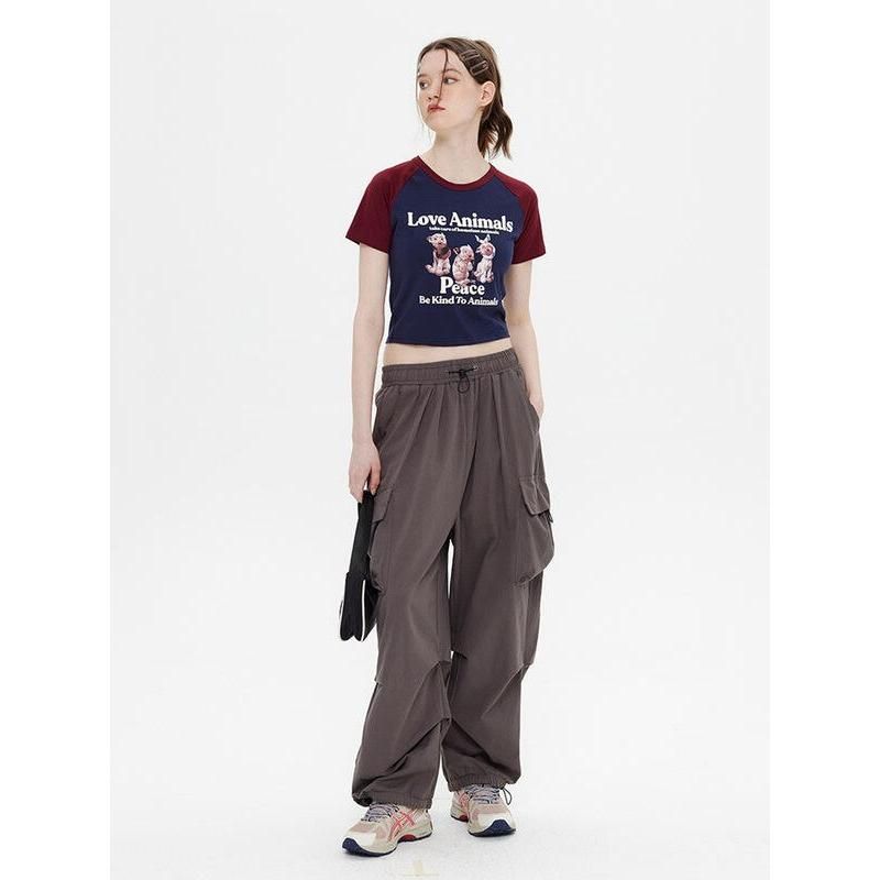 animal graphic raglan crop top, view 5 - MRSLM