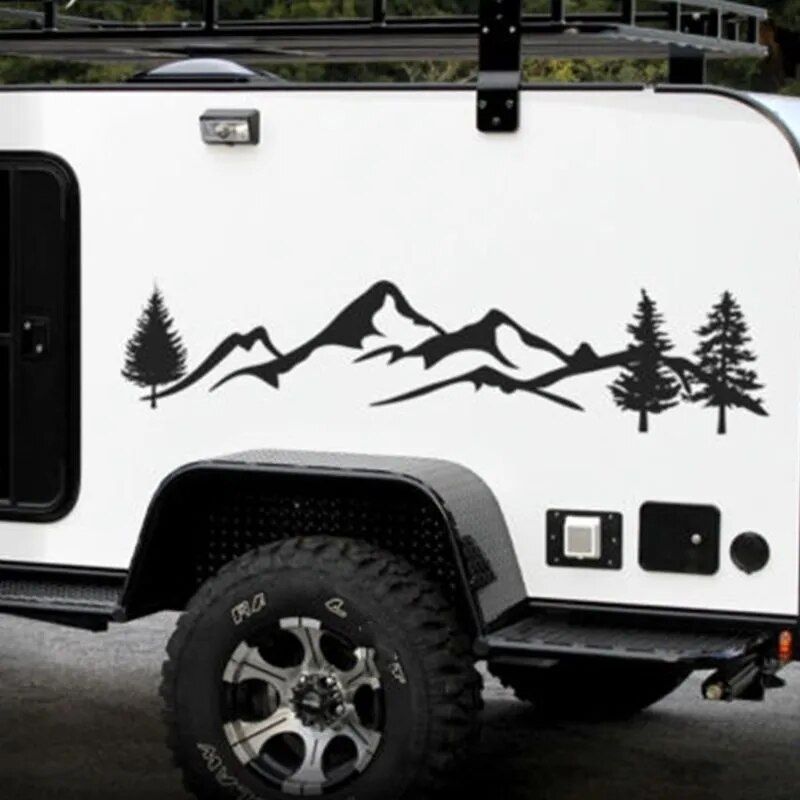 reflective mountain and tree landscape car decal, view 7 - MRSLM