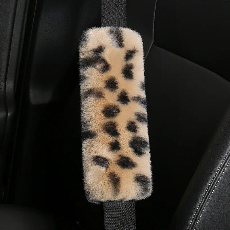 leopard print seat belt shoulder pad, view 7 - MRSLM