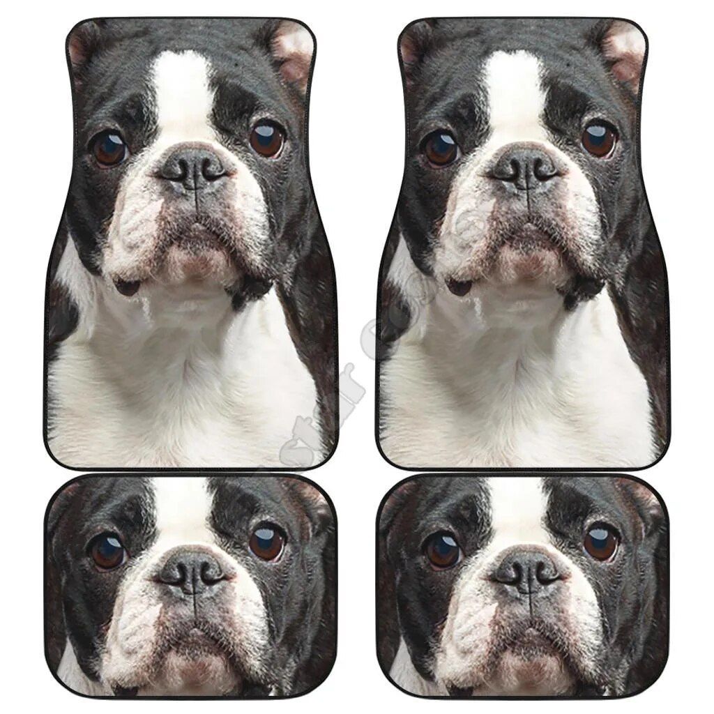 Funny Boston Terrier 3D Car Floor Mats