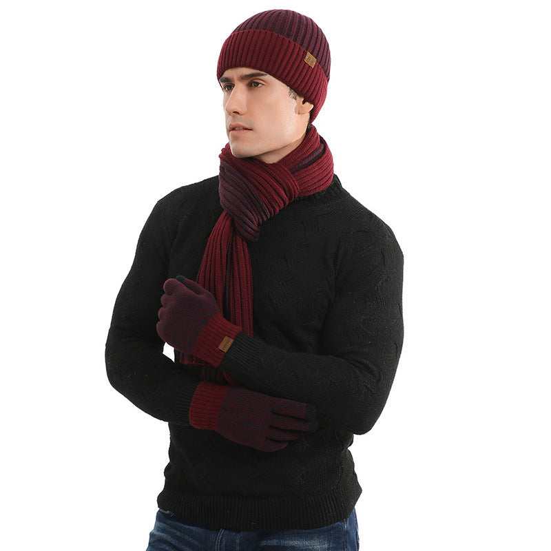 Men's knit hat, scarf and gloves winter set, view 6 - MRSLM