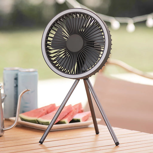 rechargeable camping fan with LED light - MRSLM
