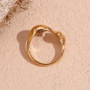 gold double heart open ring, view 7 - MRSLM