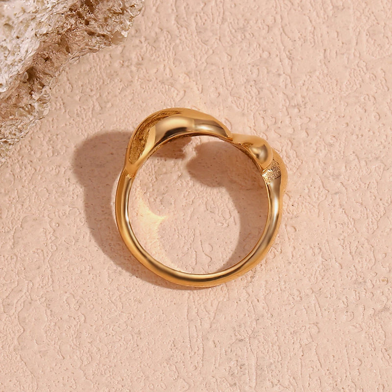 gold double heart open ring, view 7 - MRSLM