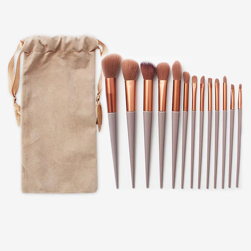 13-piece fluffy makeup brush set, view 2 - MRSLM