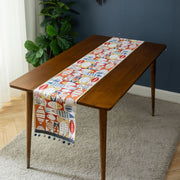 jacquard fish table runner, view 6 - MRSLM