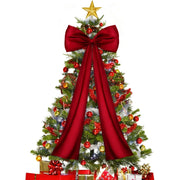 Large wine red satin Christmas tree topper bow - MRSLM