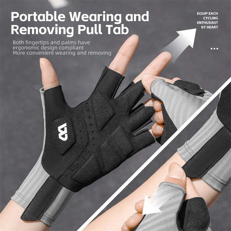 half finger cycling gloves for men and women, view 7 - MRSLM