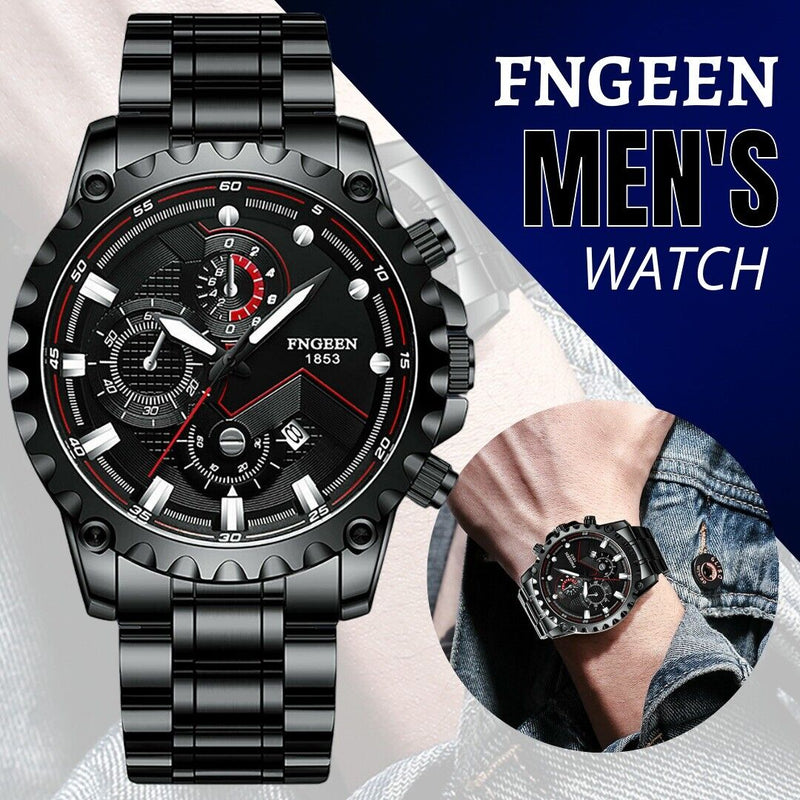 men's black stainless steel luminous quartz watch - MRSLM