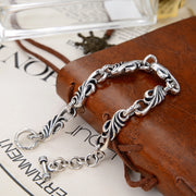 men's vine flower silver bracelet, view 3 - MRSLM