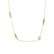 crystal water drop collar necklace, view 4 - MRSLM