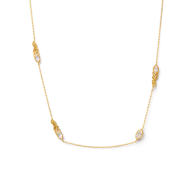 crystal water drop collar necklace, view 4 - MRSLM
