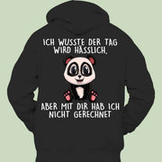 unisex panda back print black hoodie - MRSLM