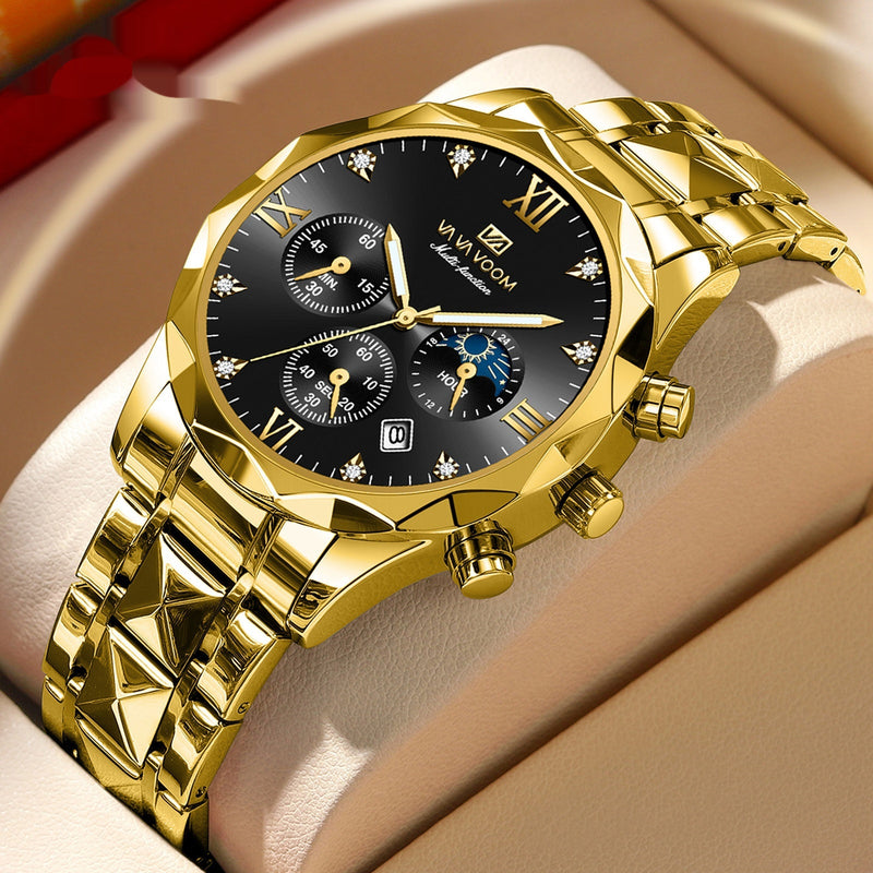 men's double calendar quartz watch, view 4 - MRSLM