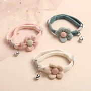adjustable cat collar with flower and bell, view 6 - MRSLM