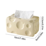 cheese-shaped ceramic tissue box, view 2 - MRSLM