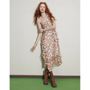 French floral V-neck midi dress, view 4 - MRSLM