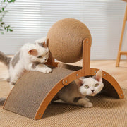 wooden cat scratcher with sisal ball, view 7 - MRSLM