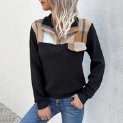 women's vintage splice check pullover, view 2 - MRSLM