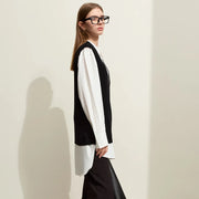 minimalist wool knitted vest, view 4 - MRSLM