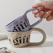 handmade alphabet ceramic mug, view 7 - MRSLM