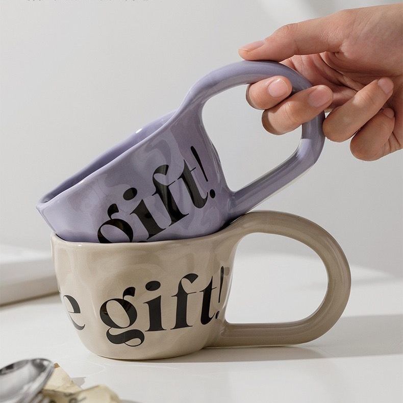 handmade alphabet ceramic mug, view 7 - MRSLM