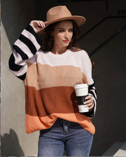 color stitching knit pullover sweater - MRSLM